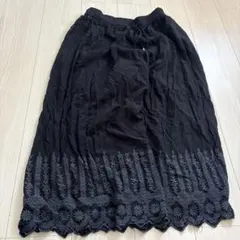 刺繍入り　黒　ワイドパンツ Lサイズ　かっこいい　春　夏