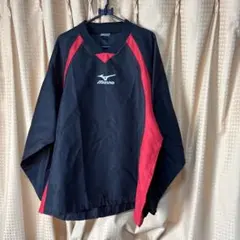 Mizuno JASPO 黒赤 Vネック　ピステ　ゆったりOサイズ