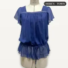 zk875【M】HERE’S　TOWN シャツ/ブラウス シフォン ペプラム