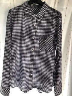 カイタックインターナショナル　チェック柄長袖ブラウス　日本製
