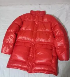 BEAMSメンズ オレンジ色 ダウンジャケット ロング丈 ダウンコート