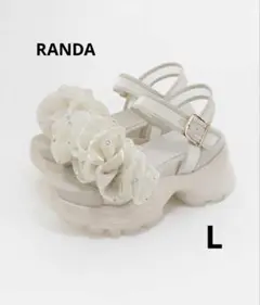RANDA ボリュームフリルスポーツ サンダル アイボリー　L 訳ありのサムネイル