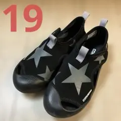 CONVERSE ブラック 星柄 サンダル　19cm