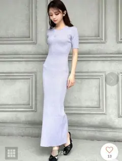 RESEXXY リゼクシー　エンブレ　ラメ　ニット　ワンピース 紫 　グリッター