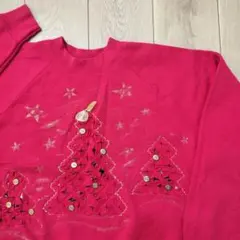 USヴィンテージスウェット クリスマスツリー レッド 赤 L