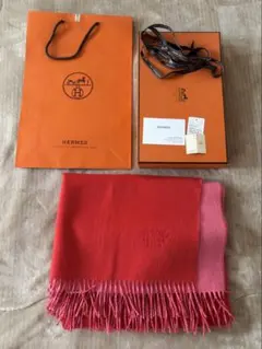 【極美品】HERMES エルメス 大判ストール カシミヤ100% 正規品