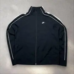 00s nike 短丈　イヤホンホール　ナイロンジャケット　ブラック　M