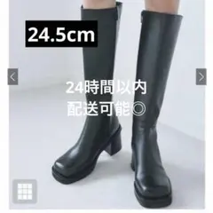 GRL＊スクエアトゥロングブーツ（zr720）24.5cm