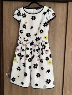 M's GRACY フラワープリント 半袖ひざ丈ワンピース
