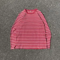 00s OLD UNIQLO ボーダーロンT pink 古着 Y2K city