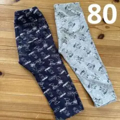 UNIQLO☆ユニクロ☆SNOOPY柄レギンス2枚セット☆80