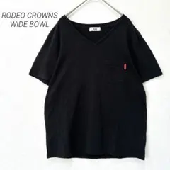 ロデオクラウンズワイドボウルTシャツMサイズVネックプリントUSAロゴ0460