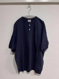 STEVEN ALAN ネイビー ヘンリーネック Tシャツ