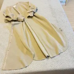 春秋♣︎スタディオクリップ♣︎長袖羽織りワンピース 【F】ベージュゆったり スナップ