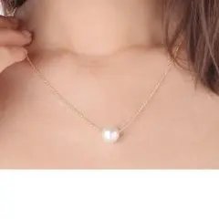 ★パールシンプルチェーンゴールドネックレス