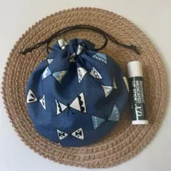 まんまる巾着◉ちょうちょブルー