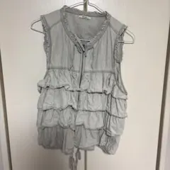 niko and ... フリルノースリーブベスト グレー