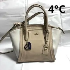 4℃ バッグ 2wayショルダー ベージュ　ホワイト