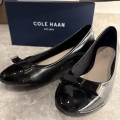 COLE HAAN ブラック リボンパンプス　24㎝　ウォータープルーフ
