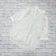 【無印良品】スキッパーシャツ 麻100% リネンシャツ ホワイト Mサイズ