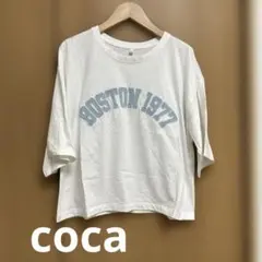 coca BOSTON 1977 ロゴ刺繍 半袖Tシャツ ホワイト M