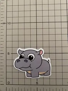 防水ステッカー　動物　かば　No.53