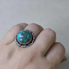 ☆新品未使用☆ イーグルターコイズストーン入りリング 男女兼用 ① 