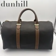 dunhillダンヒル ボストンバッグロゴ PVC レザー ゴールド金具 南京錠 高級】dunhill ボストンバッグ トラベルバッグ レザー 南京錠付き