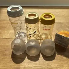 Pigeonプラスチック240ml2本.300ml1本の3本セットとおまけ