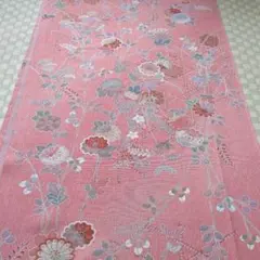 343 紬着物解きハギレ 36×340㎝ 草花間道 金彩 ブラウン系 - メルカリ