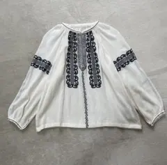 SLOBE IENA イエナ　クロスステッチ刺繍 ブラウス エスニック　コットン