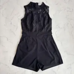 ミシェルマカロン　レース切替オールインワン　【S】　ブラック　ノースリーブのサムネイル