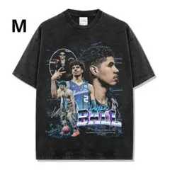ラメロ ボール NBA ホーネッ ヴィンテージ加工 Tシャツ ラップT M