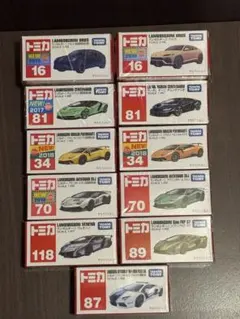 [新品・未開封]廃盤品を含むトミカ ランボルギーニ 11台セットシュリンク付きのサムネイル