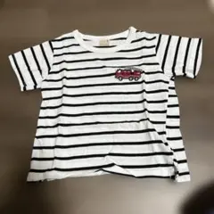 petit main 白黒ストライプ Tシャツ