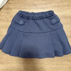 petit main ネイビー プリーツキュロットスカート 90cm