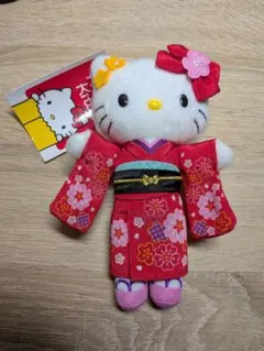 ハローキティ展限定キティちゃん◇着物 ぬいぐるみ バッグチャーム 花