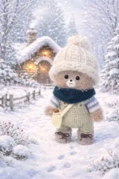 ハンドメイド あみぐるみ くいしんぼう くま