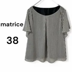 matrice 半袖 ブラウス ストライプ 黒 白 m 38 トップス
