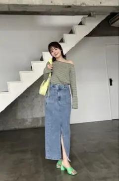 Lil Ambition ワンショルダー　ロングスリーブTシャツ ボーダー