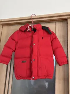 レッド ダウンコート サイズ110 フード付き