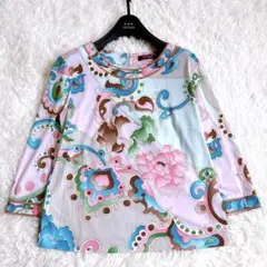 美品 レオナール カンカン カシュクール トップス ブラウス 花柄