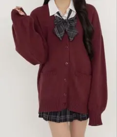 WEGO レッドワイン　スクールカーディガン