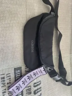 ぴ*の様 adidas アディダス ウエストポーチ ボディバッグ ブラック