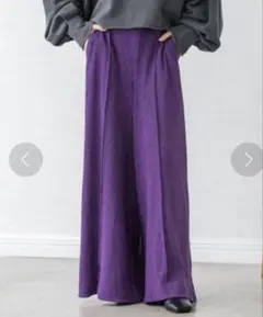 美品 ★ JEANASIS ★ ベロアヨウリュウワイドパンツ Mサイズ パープル