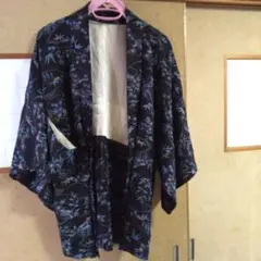 花柄黒羽織