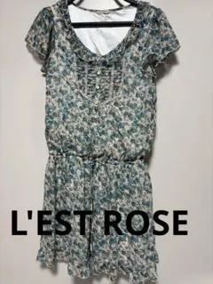L'EST ROSE レストローズ　フレアミニワンピース　小花レース柄