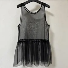 シースルー ブラック ノースリーブ チュニック