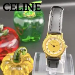 極美品 セリーヌ CELINE 腕時計 電池・ベルト新品 シェル文字盤 スモセコ ☆CELINE セリーヌ 新品電池 腕時計 レディース ゴールド スモセコ