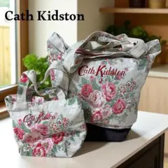 【美品】Cath Kidston 花柄 トート＆ミニトート セット ローズ柄